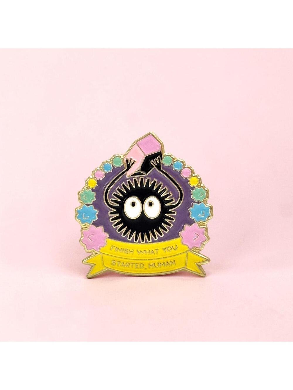 Spirited Away Soot Sprite “Finish What You Started Human” Enamel Pin